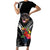 Personalised Polynesian Dog Short Sleeve Bodycon Dress Rottweiler With Polynesia Pattern Curve Style - Wonder Print Shop