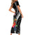 Personalised Polynesian Dog Short Sleeve Bodycon Dress Rottweiler With Polynesia Pattern Curve Style - Wonder Print Shop