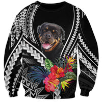 Personalised Polynesian Dog Sweatshirt Rottweiler With Polynesia Pattern Curve Style - Wonder Print Shop