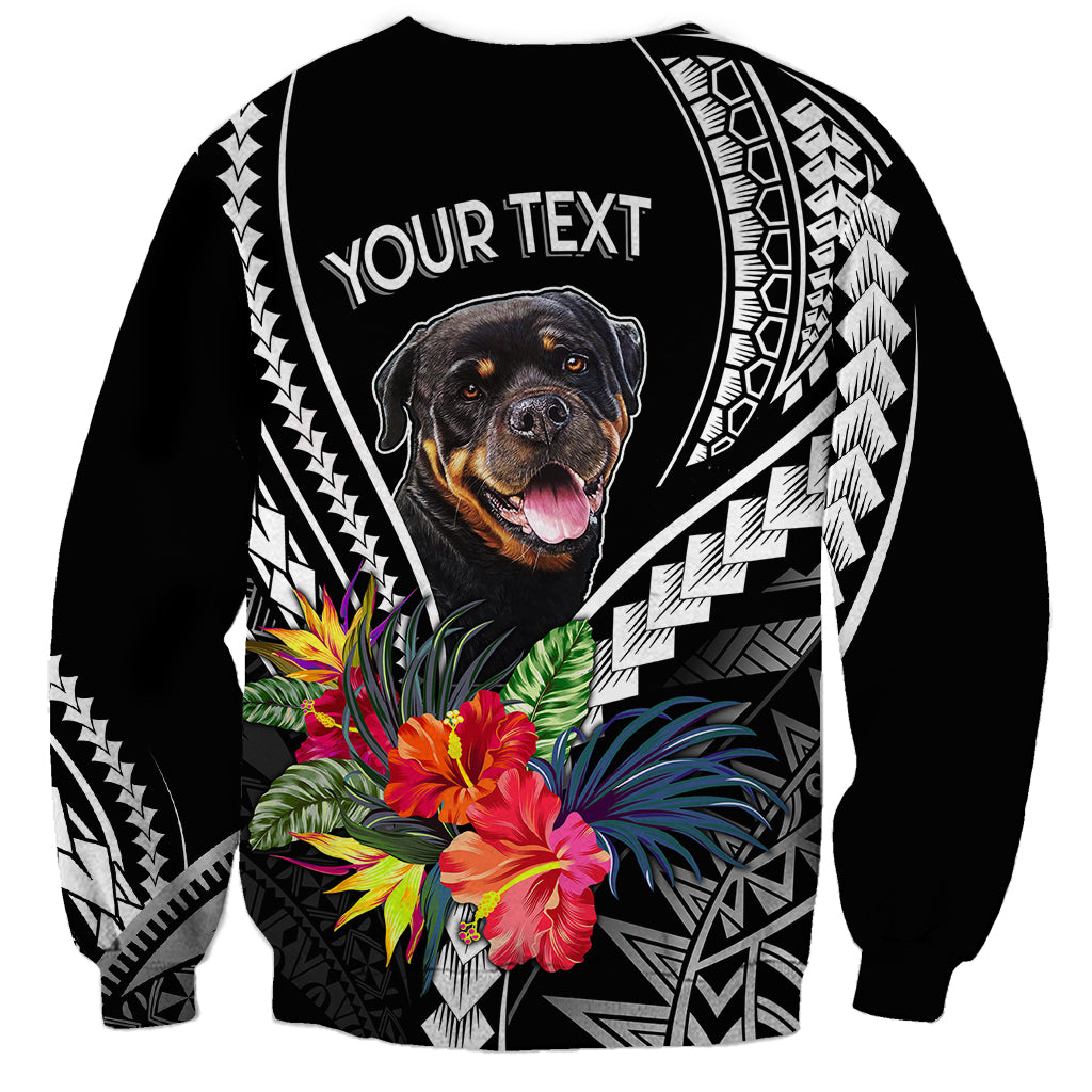 Personalised Polynesian Dog Sweatshirt Rottweiler With Polynesia Pattern Curve Style - Wonder Print Shop