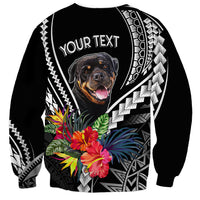 Personalised Polynesian Dog Sweatshirt Rottweiler With Polynesia Pattern Curve Style - Wonder Print Shop