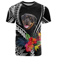 Personalised Polynesian Dog T Shirt Rottweiler With Polynesia Pattern Curve Style - Wonder Print Shop