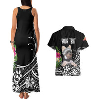 Personalised Polynesian Couples Matching Tank Maxi Dress And Hawaiian Shirt With Yorkshire Terrier Floral Style LT7 - Wonder Print Shop