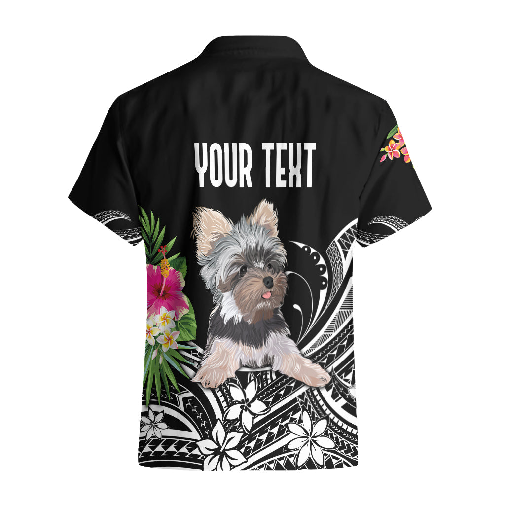 Personalised Polynesian Hawaiian Shirt With Yorkshire Terrier Floral Style - Wonder Print Shop