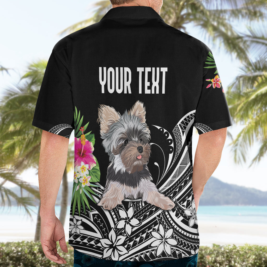 Personalised Polynesian Hawaiian Shirt With Yorkshire Terrier Floral Style - Wonder Print Shop