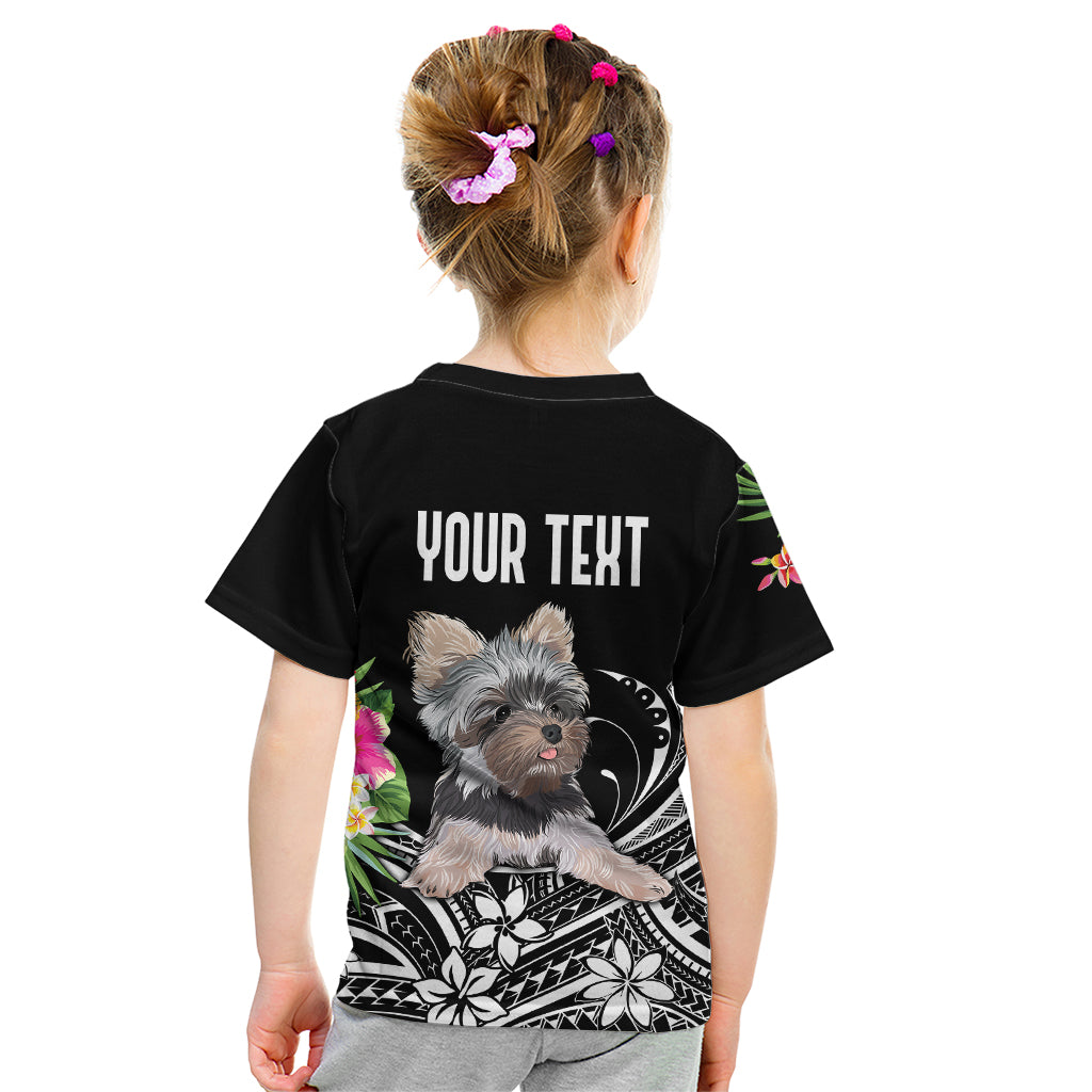Personalised Polynesian Kid T Shirt With Yorkshire Terrier Floral Style - Wonder Print Shop