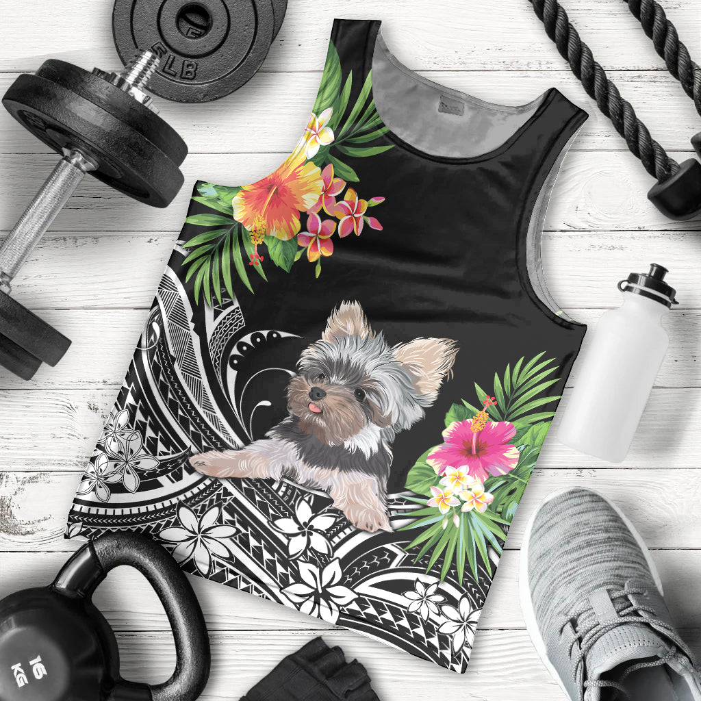 personalised-polynesian-men-tank-top-with-yorkshire-terrier-floral-style
