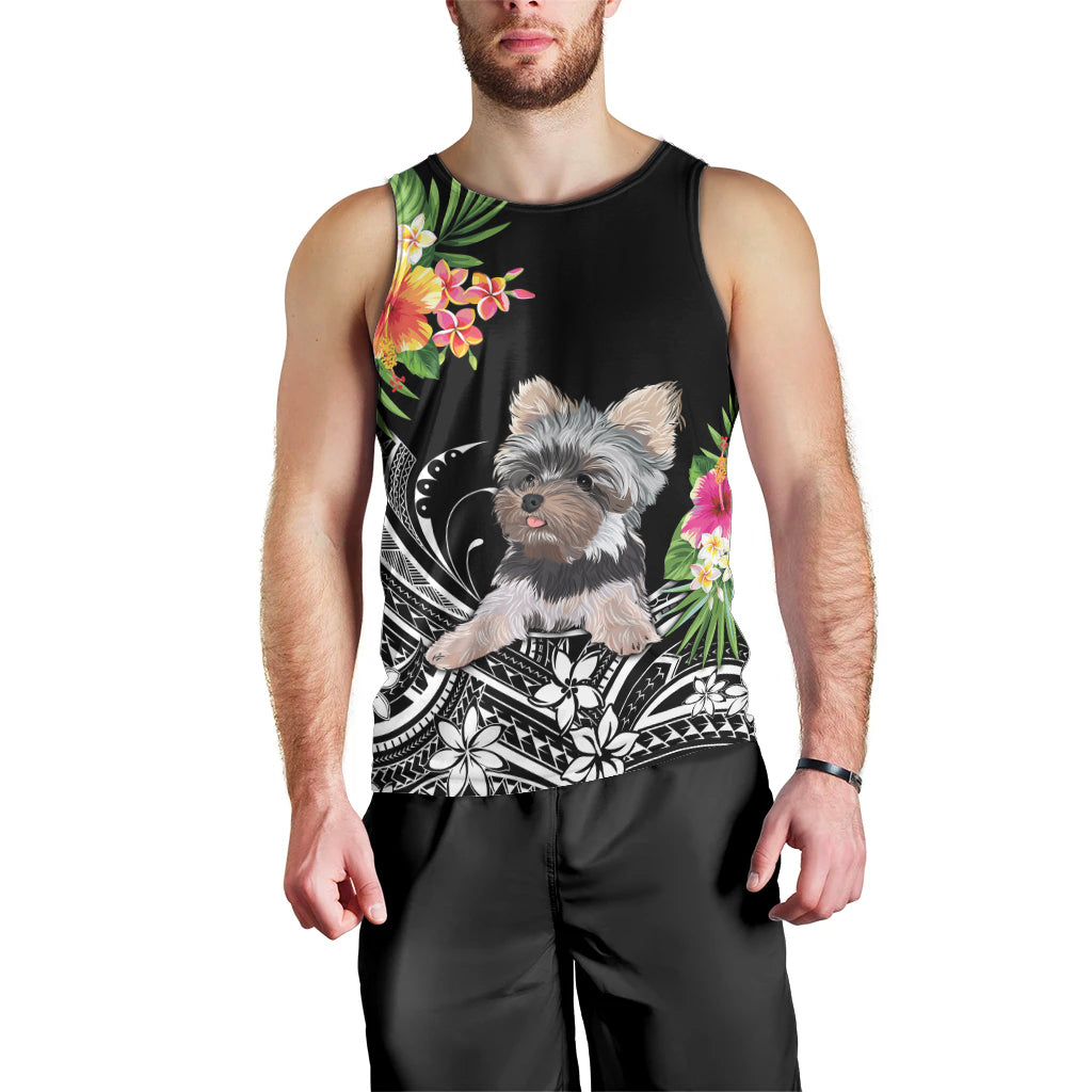 personalised-polynesian-men-tank-top-with-yorkshire-terrier-floral-style
