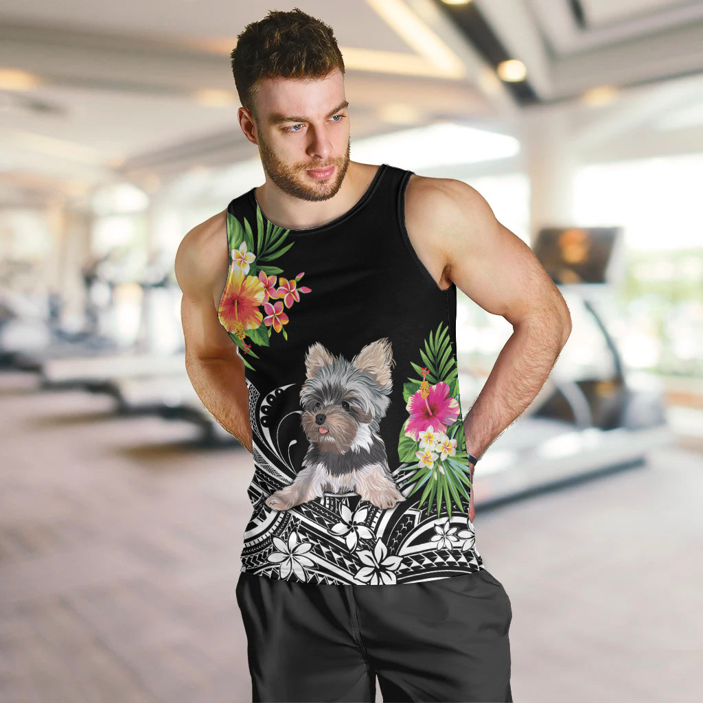 personalised-polynesian-men-tank-top-with-yorkshire-terrier-floral-style
