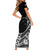 Personalised Polynesian Short Sleeve Bodycon Dress With Yorkshire Terrier Floral Style - Wonder Print Shop