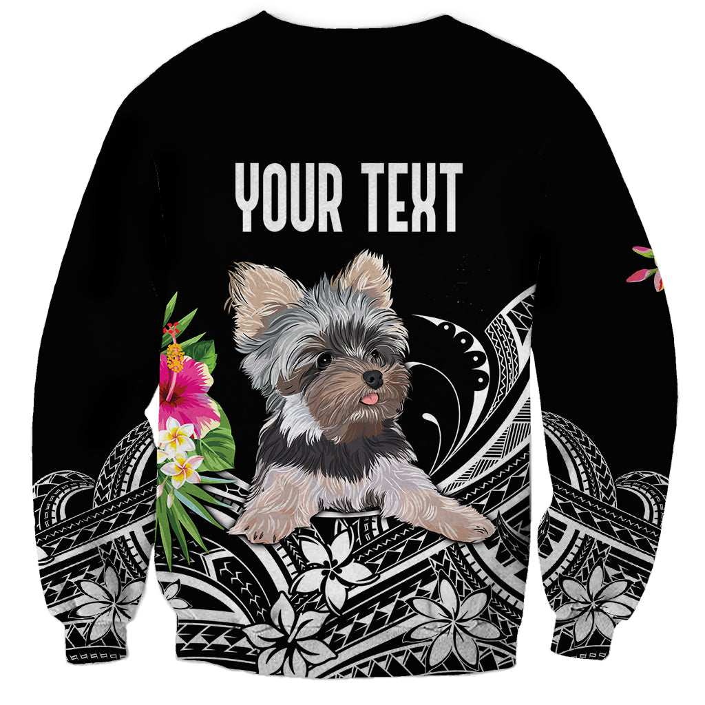 Personalised Polynesian Sweatshirt With Yorkshire Terrier Floral Style - Wonder Print Shop