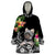 Personalised Polynesian Wearable Blanket Hoodie With Yorkshire Terrier Floral Style - Wonder Print Shop