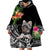 Personalised Polynesian Wearable Blanket Hoodie With Yorkshire Terrier Floral Style - Wonder Print Shop