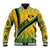 Personalised Jamaica Baseball Jacket Kente Pattern Basic - Yellow LT7 - Wonder Print Shop