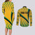 personalised-jamaica-couples-matching-long-sleeve-bodycon-dress-and-long-sleeve-button-shirts-kente-pattern-basic-yellow