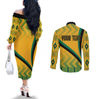 personalised-jamaica-couples-matching-off-the-shoulder-long-sleeve-dress-and-long-sleeve-button-shirts-kente-pattern-basic-yellow