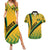 Personalised Jamaica Couples Matching Summer Maxi Dress and Hawaiian Shirt Kente Pattern Basic - Yellow LT7 - Wonder Print Shop