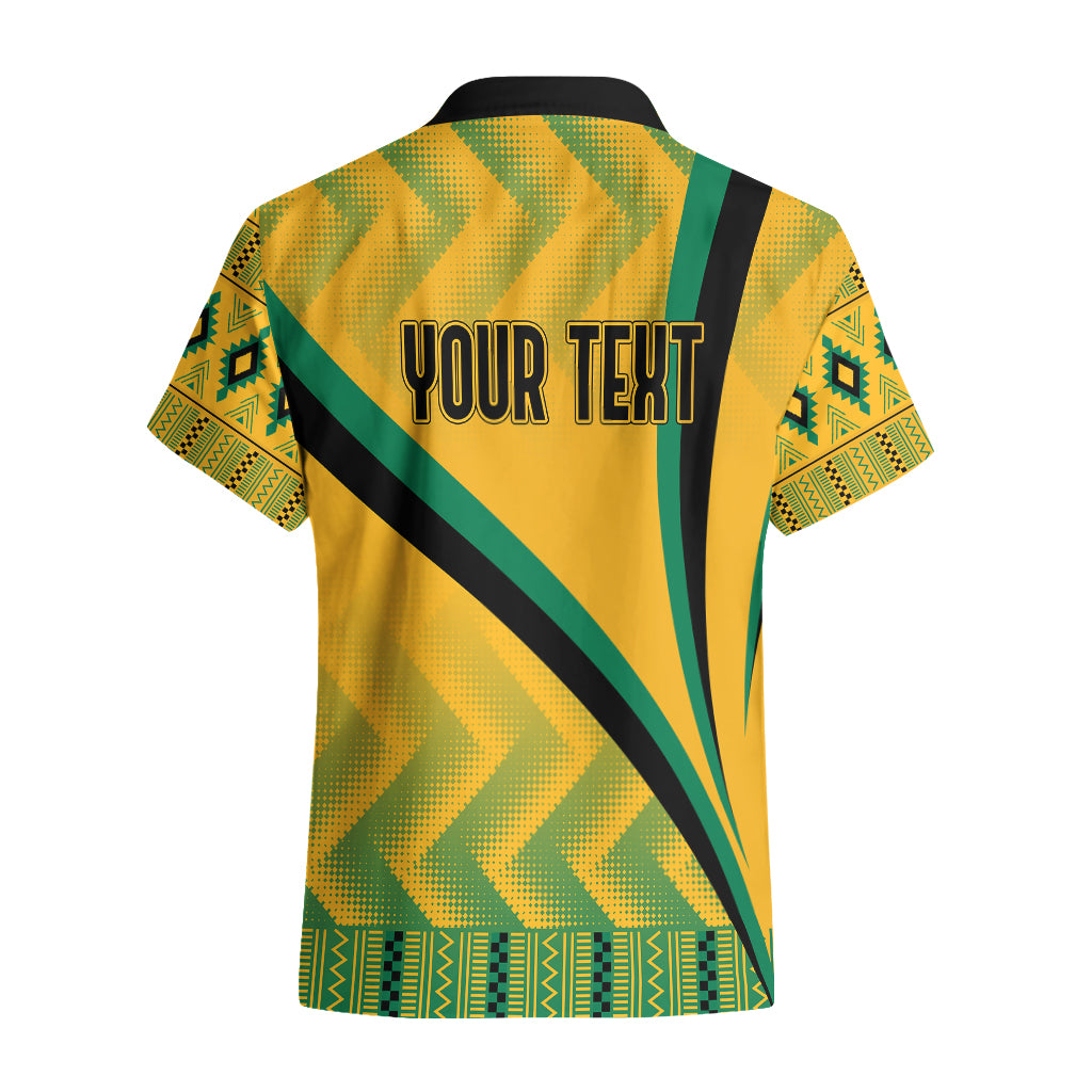 Personalised Jamaica Hawaiian Shirt Kente Pattern Basic - Yellow - Wonder Print Shop