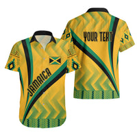 Personalised Jamaica Hawaiian Shirt Kente Pattern Basic - Yellow - Wonder Print Shop