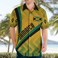 Personalised Jamaica Hawaiian Shirt Kente Pattern Basic - Yellow - Wonder Print Shop