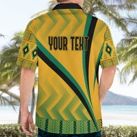 Personalised Jamaica Hawaiian Shirt Kente Pattern Basic - Yellow - Wonder Print Shop