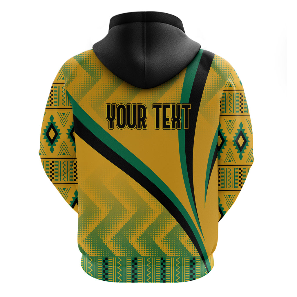 Personalised Jamaica Hoodie Kente Pattern Basic - Yellow - Wonder Print Shop