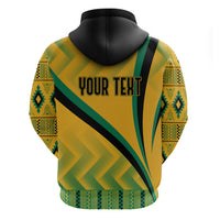 Personalised Jamaica Hoodie Kente Pattern Basic - Yellow - Wonder Print Shop