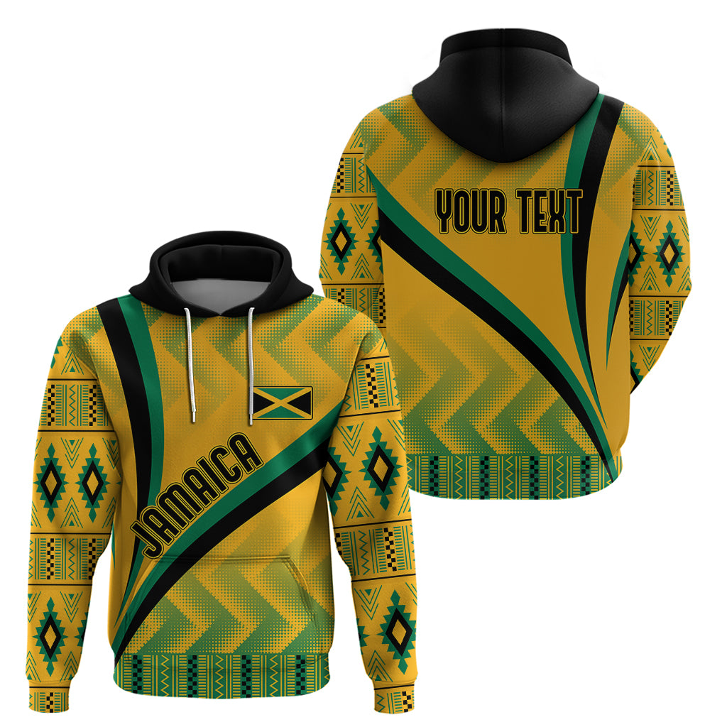 Personalised Jamaica Hoodie Kente Pattern Basic - Yellow - Wonder Print Shop