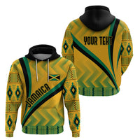 Personalised Jamaica Hoodie Kente Pattern Basic - Yellow - Wonder Print Shop