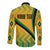 Personalised Jamaica Long Sleeve Button Shirt Kente Pattern Basic - Yellow - Wonder Print Shop
