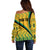 Personalised Jamaica Off Shoulder Sweater Kente Pattern Basic - Yellow - Wonder Print Shop