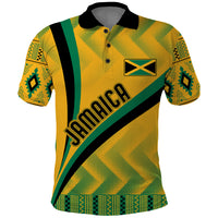 Personalised Jamaica Polo Shirt Kente Pattern Basic - Yellow - Wonder Print Shop
