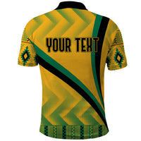 Personalised Jamaica Polo Shirt Kente Pattern Basic - Yellow - Wonder Print Shop