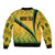 Personalised Jamaica Sleeve Zip Bomber Jacket Kente Pattern Basic - Yellow - Wonder Print Shop