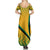 Jamaica Summer Maxi Dress Kente Pattern Basic - Yellow - Wonder Print Shop