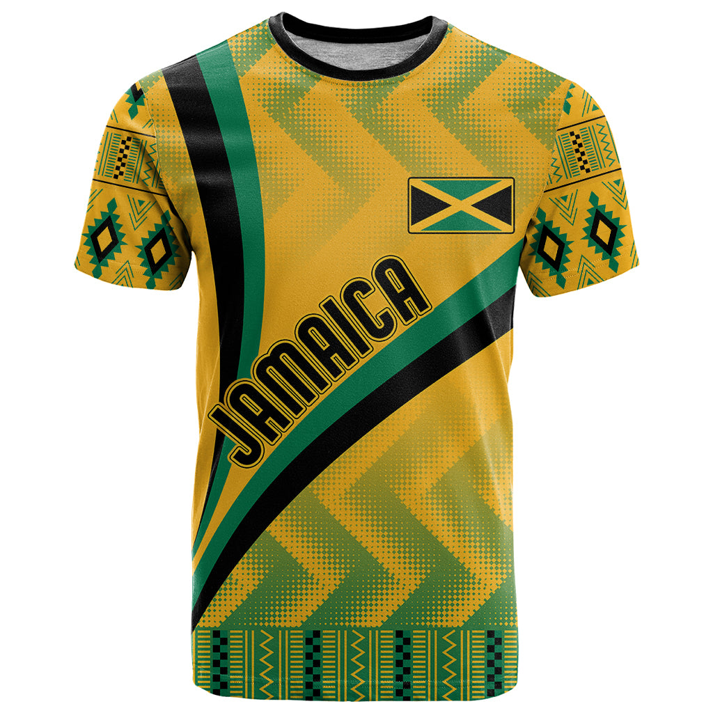 personalised-jamaica-t-shirt-kente-pattern-basic-yellow