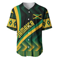 Personalised Jamaica Baseball Jersey Kente Pattern Basic - Black LT7 - Wonder Print Shop