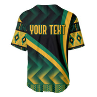 Personalised Jamaica Baseball Jersey Kente Pattern Basic - Black LT7 - Wonder Print Shop
