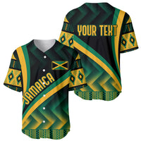 Personalised Jamaica Baseball Jersey Kente Pattern Basic - Black LT7 - Wonder Print Shop