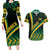 Personalised Jamaica Couples Matching Long Sleeve Bodycon Dress and Hawaiian Shirt Kente Pattern Basic - Black LT7 - Wonder Print Shop