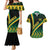 Personalised Jamaica Couples Matching Mermaid Dress And Hawaiian Shirt Kente Pattern Basic - Black LT7 - Wonder Print Shop