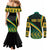 personalised-jamaica-couples-matching-mermaid-dress-and-long-sleeve-button-shirts-kente-pattern-basic-black