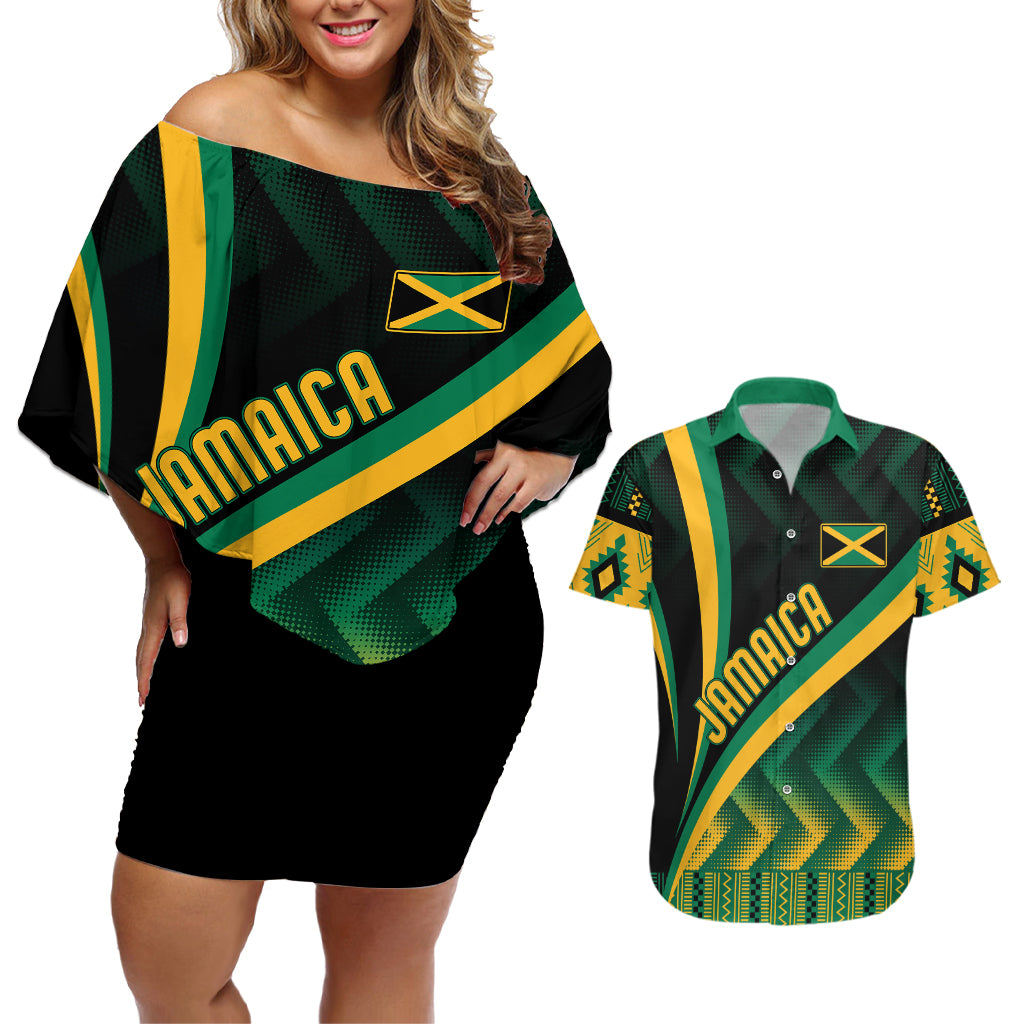 Couples Off Shoulder Short Dress and Hawaiian Shirt