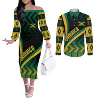 personalised-jamaica-couples-matching-off-the-shoulder-long-sleeve-dress-and-long-sleeve-button-shirts-kente-pattern-basic-black