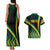 Personalised Jamaica Couples Matching Tank Maxi Dress And Hawaiian Shirt Kente Pattern Basic - Black LT7 - Wonder Print Shop