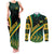 Personalised Jamaica Couples Matching Tank Maxi Dress and Long Sleeve Button Shirts Kente Pattern Basic - Black LT7 - Wonder Print Shop