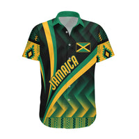 Personalised Jamaica Hawaiian Shirt Kente Pattern Basic - Black - Wonder Print Shop
