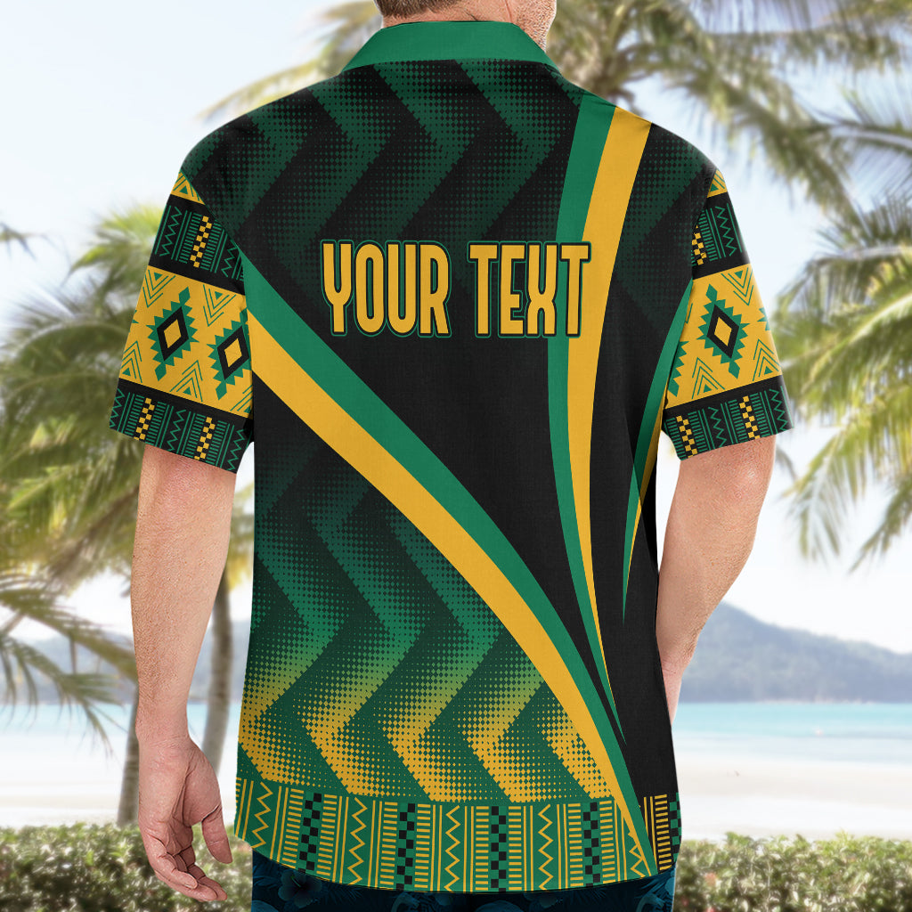 Personalised Jamaica Hawaiian Shirt Kente Pattern Basic - Black - Wonder Print Shop