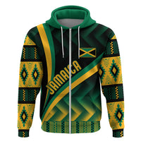 Personalised Jamaica Hoodie Kente Pattern Basic - Black - Wonder Print Shop