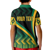 Personalised Jamaica Kid Polo Shirt Kente Pattern Basic - Black - Wonder Print Shop